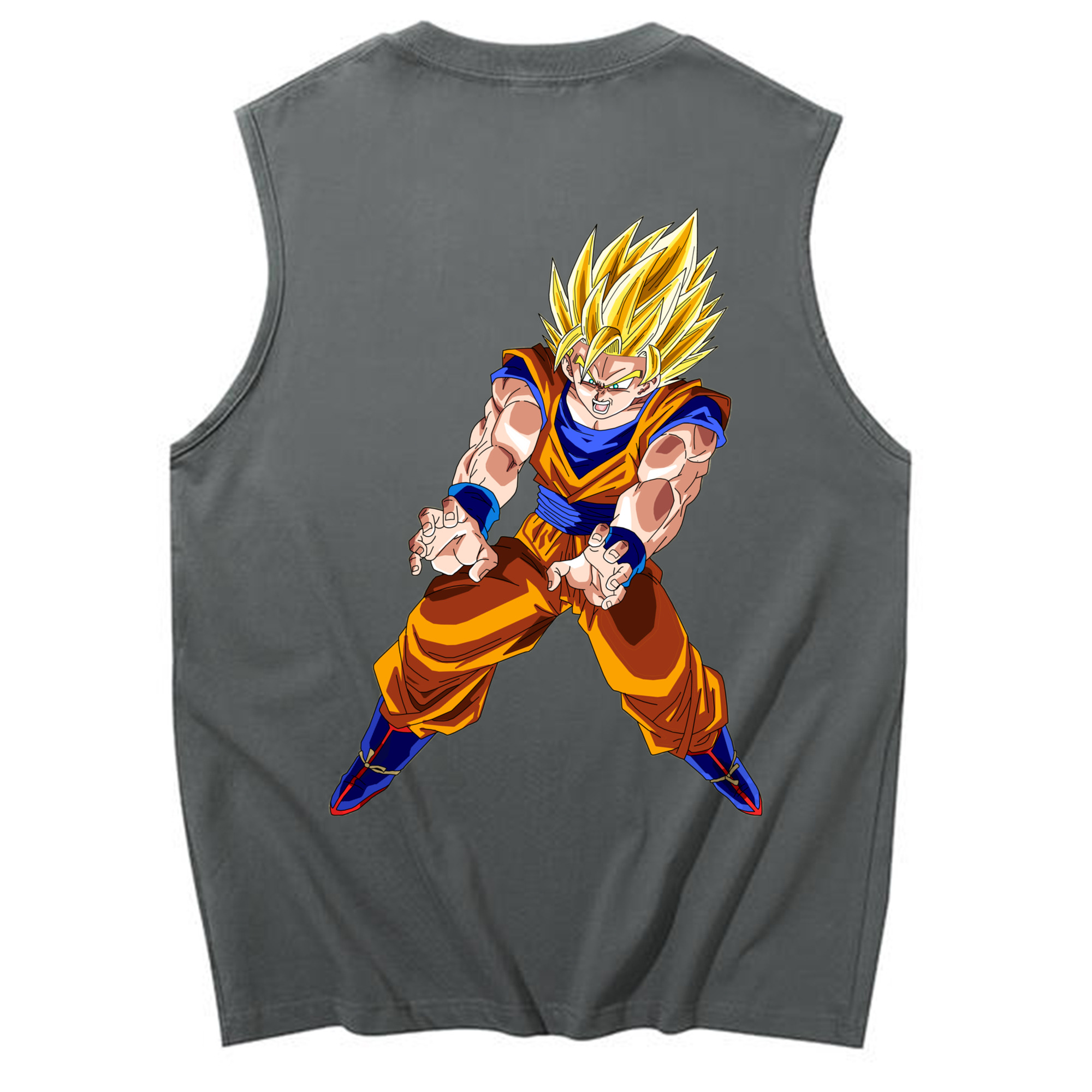 （画像用） ドラゴンボール 孫悟空（そん ごくう）Son Goku カカロット DRAGON BALL Kakarotto コットン100％タンクトップ（背面プリント）